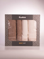 Özdilek Paisley Best Set hamam seti kahve krem - hediye kutusunda