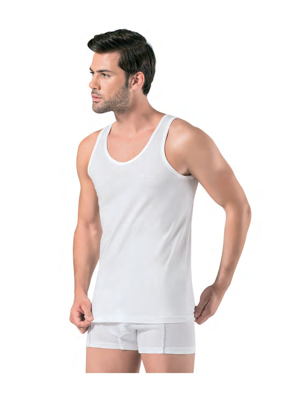 Pierre Cardin beyaz atlet boxer takım yan görünüm