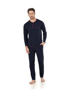 Pierre Cardin 2000 set takım lacivert pijama - model üzerinde